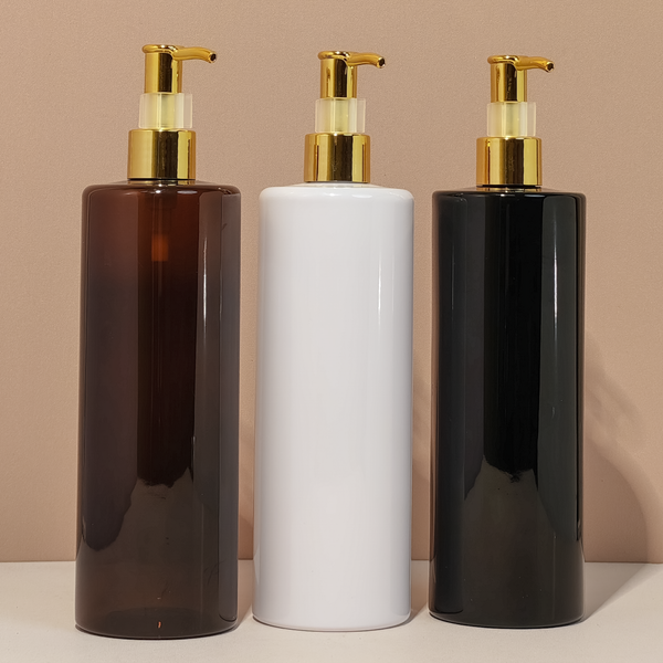500Ml Tall Pet Bottle With All Gold Lotion Pump