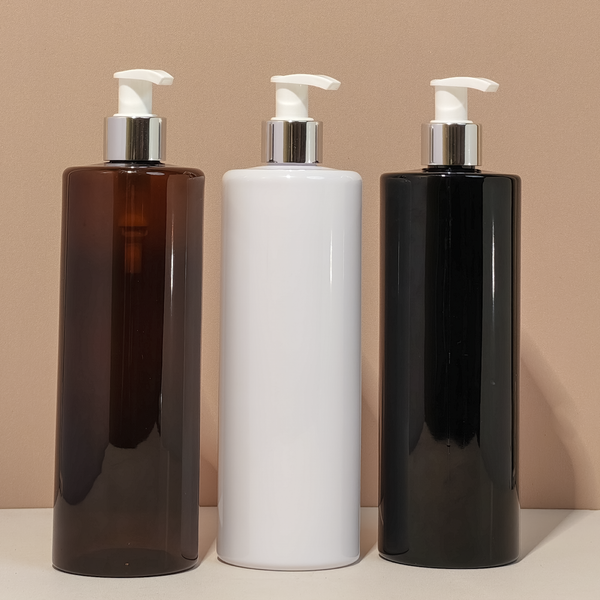 500Ml Tall Pet Bottle With Silver White Lotion Pump
