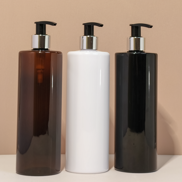 500Ml Tall Pet Bottle With Silver Black Lotion Pump