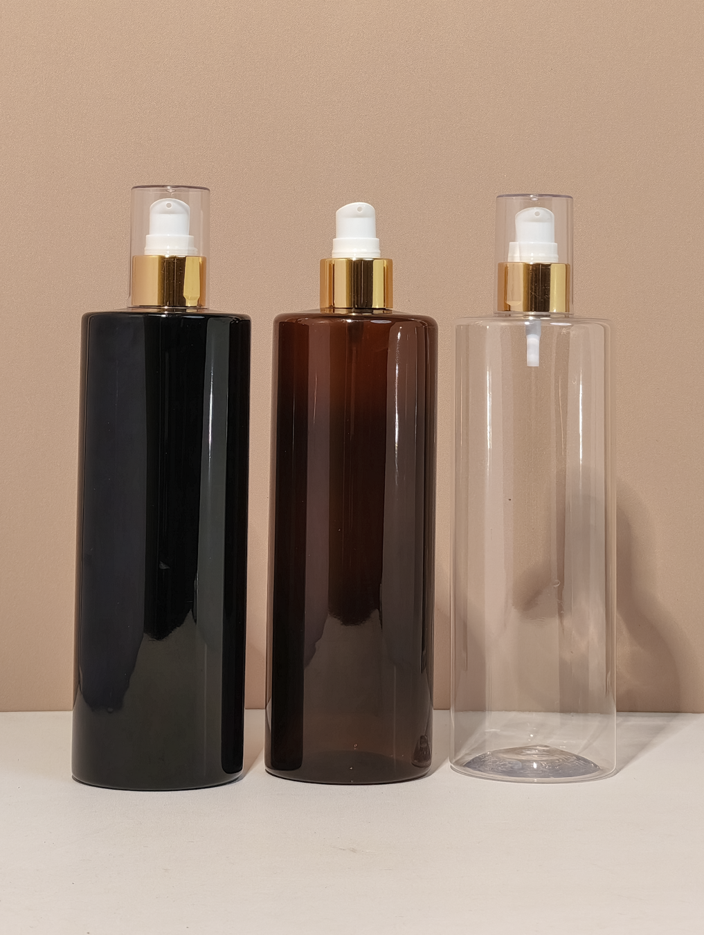 500Ml Tall Pet Bottle With Gold Treatment Pump