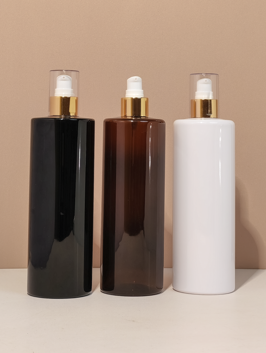 500Ml Tall Pet Bottle With Gold Treatment Pump