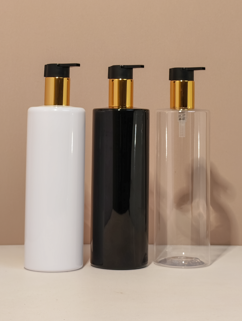 500Ml Tall Pet Bottle With New Gold Black Lotion Pump