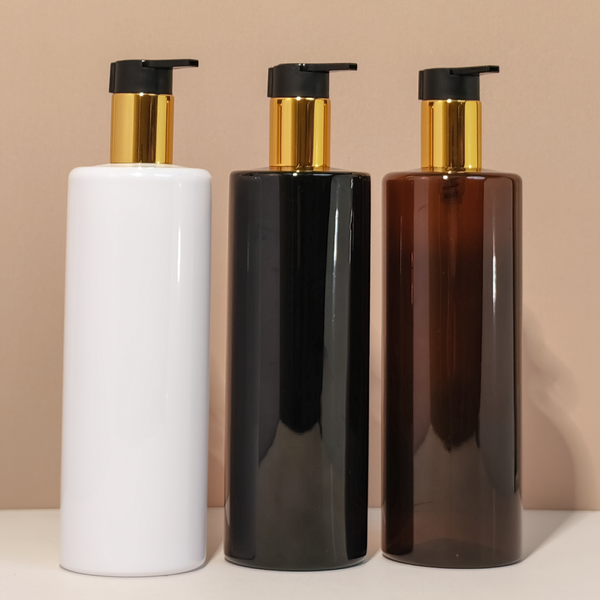 500Ml Tall Pet Bottle With New Gold Black Lotion Pump