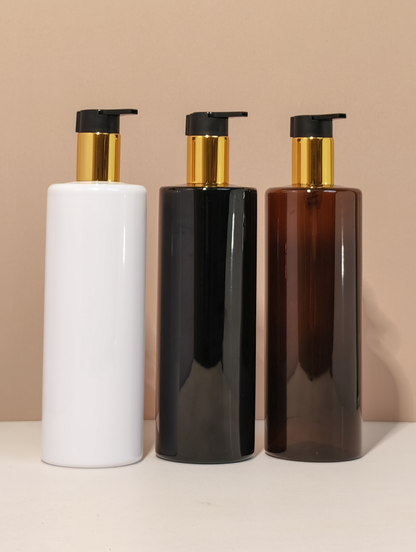 500Ml Tall Pet Bottle With New Gold Black Lotion Pump