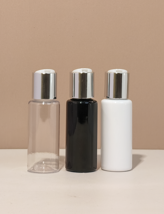 60Ml Pet Bottle With Silver Press Cap