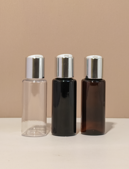 60Ml Pet Bottle With Silver Press Cap