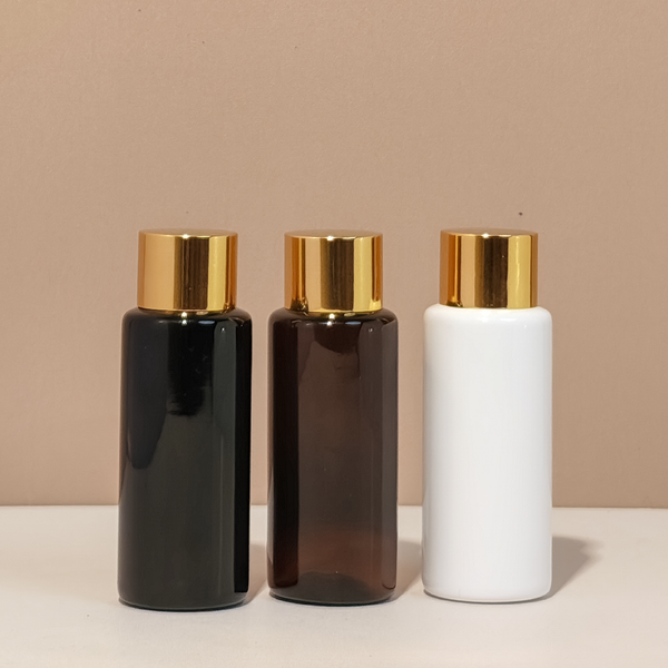 60Ml Pet Bottle With Gold Shiny Screw Cap