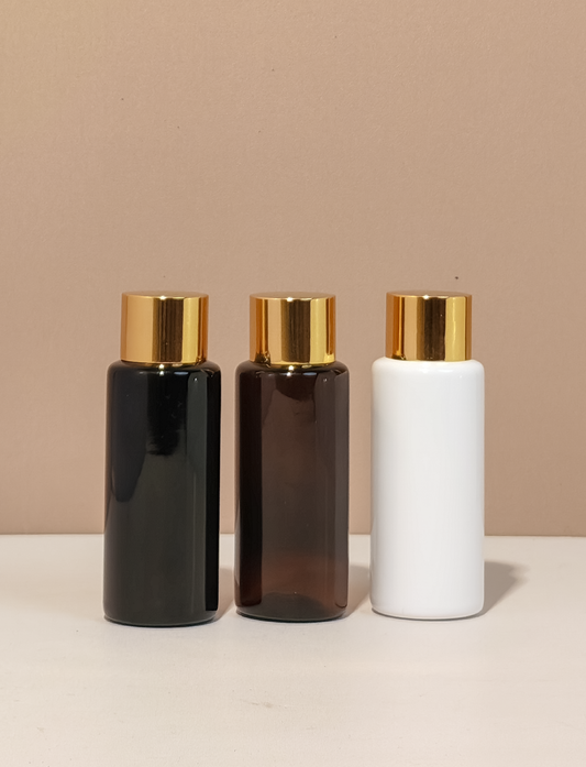 60Ml Pet Bottle With Gold Shiny Screw Cap