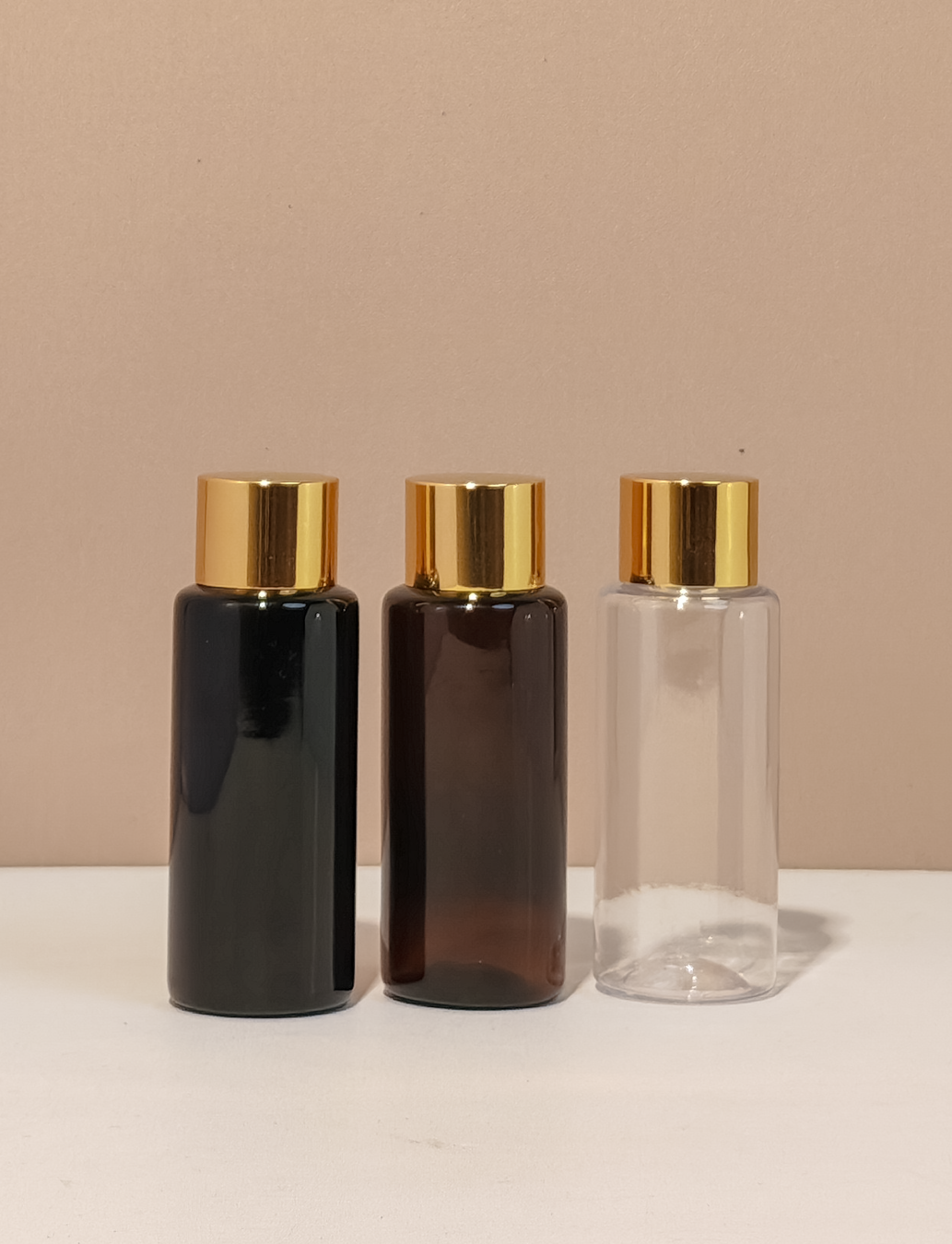 60Ml Pet Bottle With Gold Shiny Screw Cap