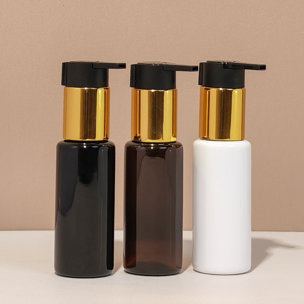 60Ml Pet Bottle With New Gold & Black Lotion Pump