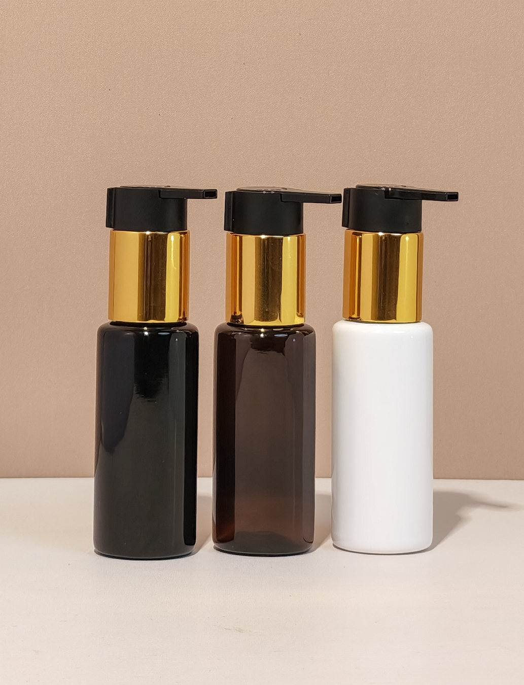 60Ml Pet Bottle With New Gold & Black Lotion Pump
