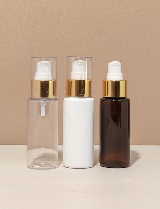60Ml Pet Bottle With Gold Treatment Pump
