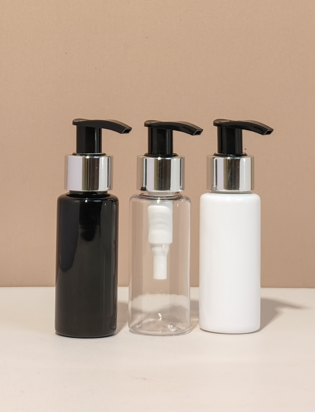 60Ml Pet Bottle With Silver Black Lotion Pump