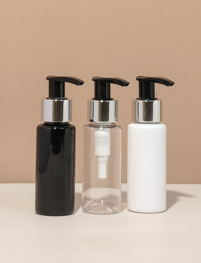 60Ml Pet Bottle With Silver Black Lotion Pump
