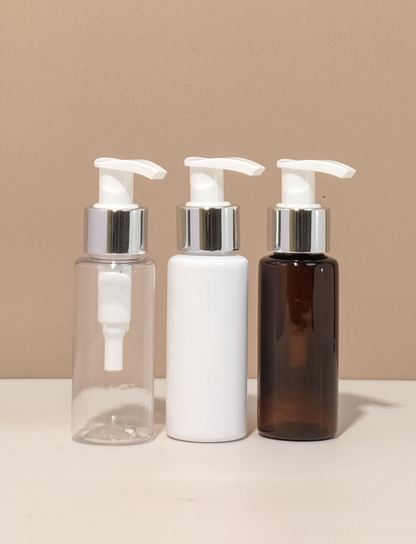 60Ml Pet Bottle With Silver White Lotion Pumps
