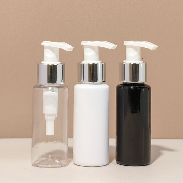 60Ml Pet Bottle With Silver White Lotion Pumps