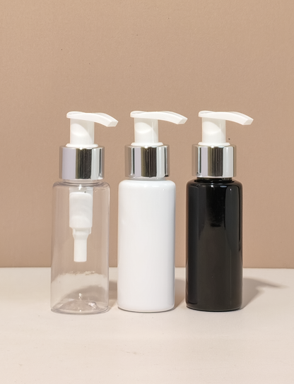 60Ml Pet Bottle With Silver White Lotion Pumps