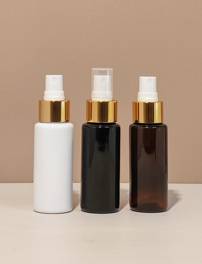 60Ml Pet Bottle With Gold Mist Sprayer