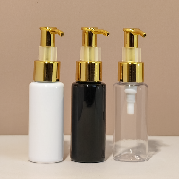 60Ml Pet Bottle With All Gold Lotion Pump