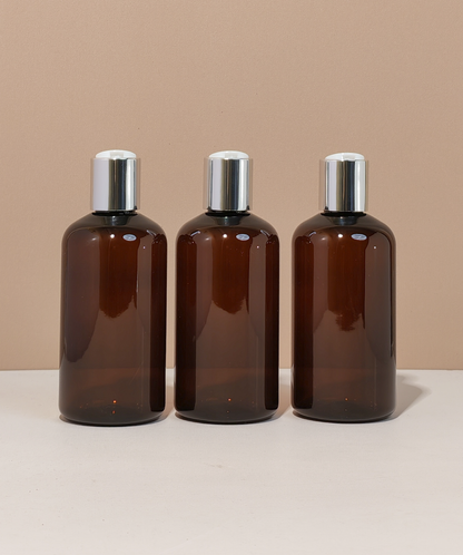 250Ml Short Pet Bottle With Silver Press Cap