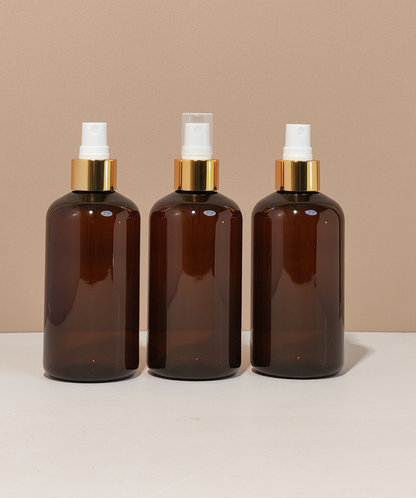 250Ml Short Pet Bottle With Gold Mist Spray