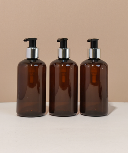 250Ml Short Pet Bottle With Silver Black Lotion Pump