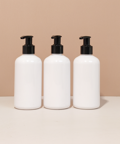 250Ml Short Pet Bottle With Old Black Lotion Pump