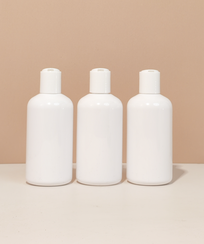 250Ml Short Pet Bottle With White Press Cap