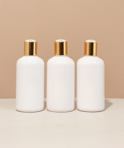 250Ml Short Pet Bottle With Gold Press Cap