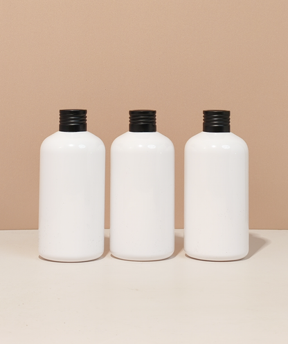 250Ml Short Pet Bottle With Matte Black Aluminium Screw Cap