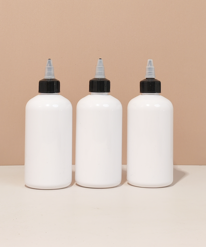 250Ml Short Pet Bottle With Black Applicator With Clear Top