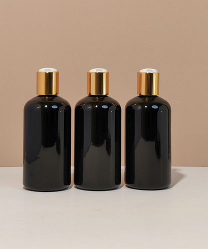 250Ml Short Pet Bottle With Gold Press Cap