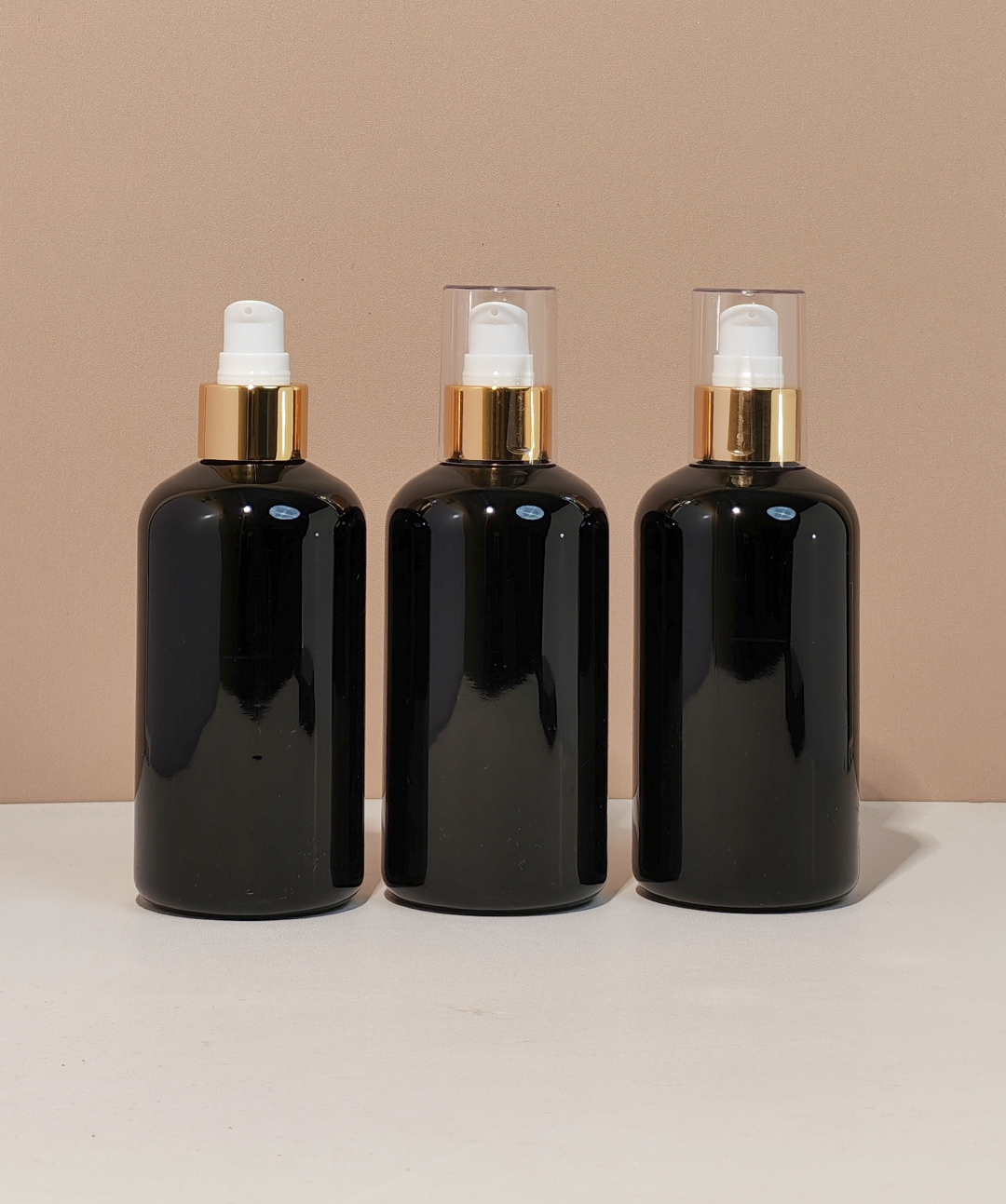 250Ml Short Pet Bottle With Gold Treatment Pump