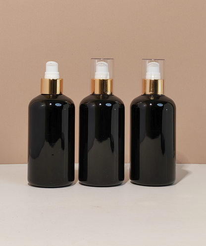 250Ml Short Pet Bottle With Gold Treatment Pump
