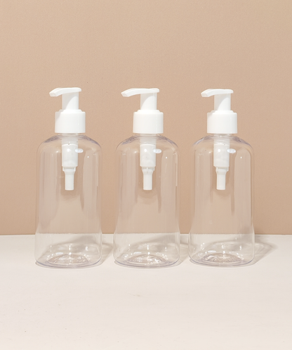 250Ml Short Pet Bottle With Old White Lotion Pump