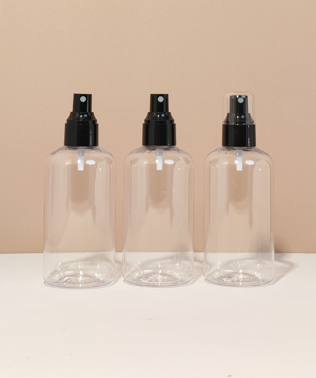 250Ml Short Pet Bottle With Black Mist Spray