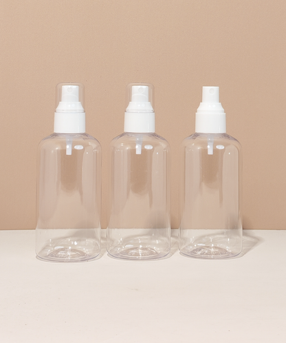 250Ml Short Pet Bottle With White Mist Spray