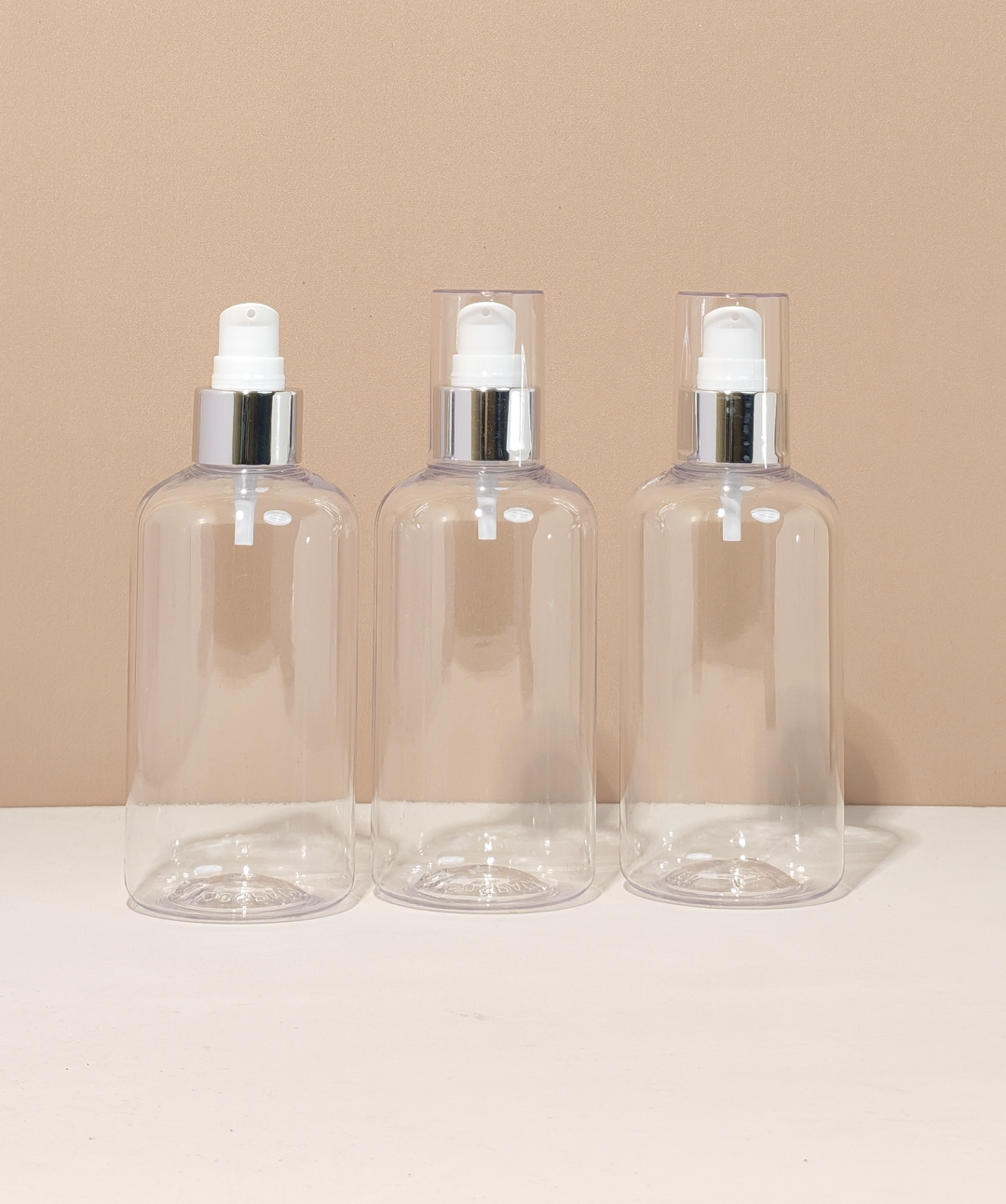 250Ml Short Pet Bottle With Silver Treatment Pump