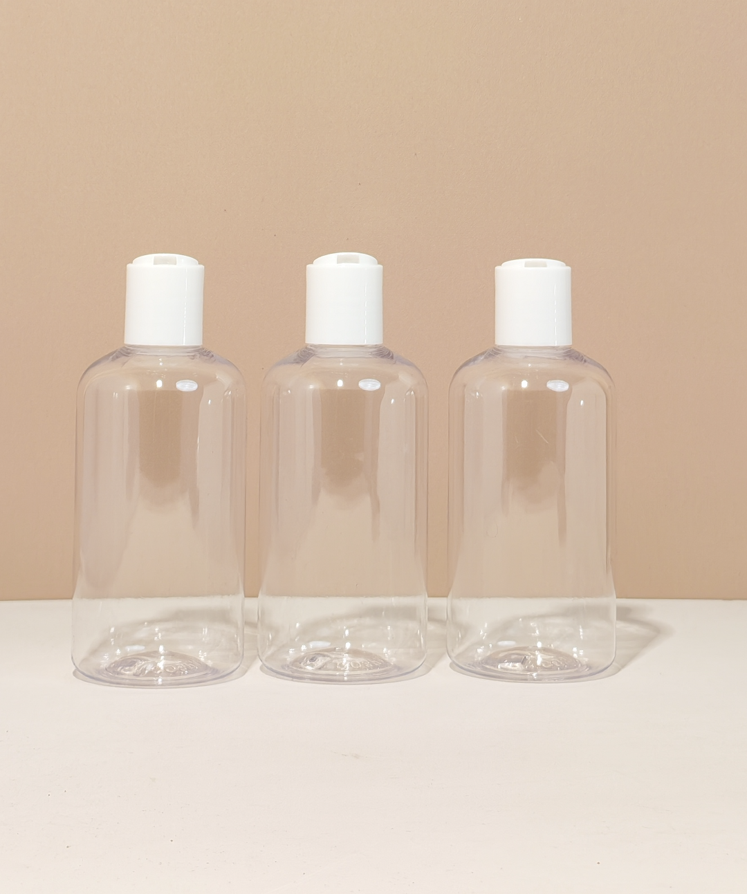 250Ml Short Pet Bottle With White Press Cap
