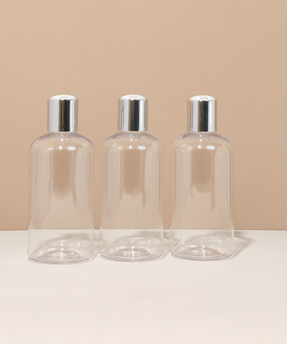 250Ml Short Pet Bottle With Silver Press Cap