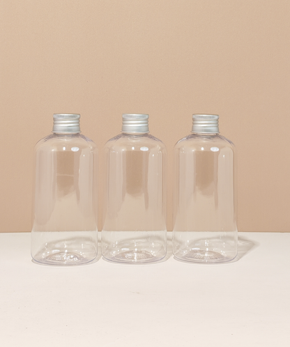250ml Short Pet Bottle with Silver Aluminium Screw Cap