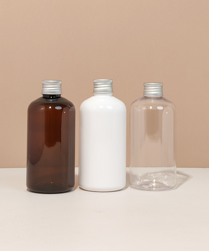 250ml Short Pet Bottle with Silver Aluminium Screw Cap