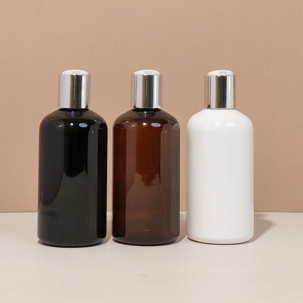 250Ml Short Pet Bottle With Silver Press Cap