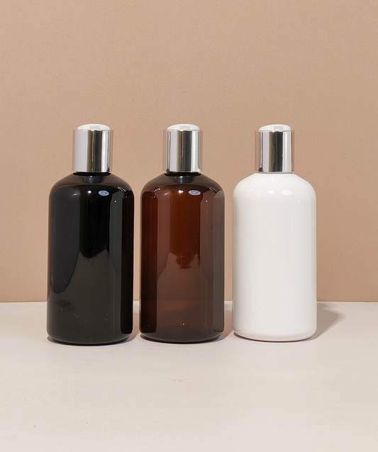 250Ml Short Pet Bottle With Silver Press Cap