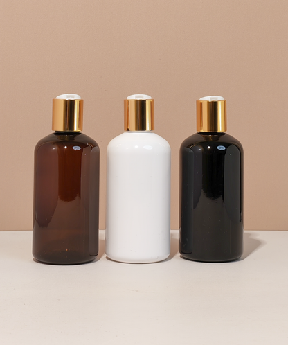 250Ml Short Pet Bottle With Gold Press Cap