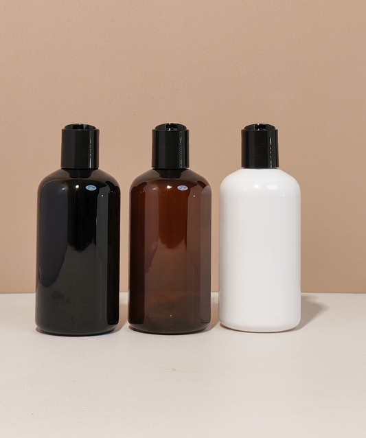 250Ml Short Pet Bottle With Black Press Cap