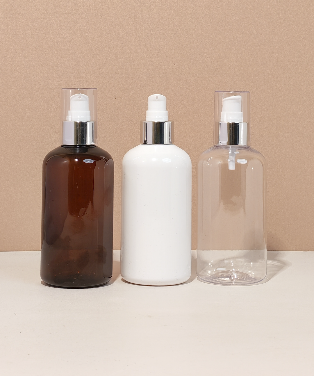 250Ml Short Pet Bottle With Silver Treatment Pump