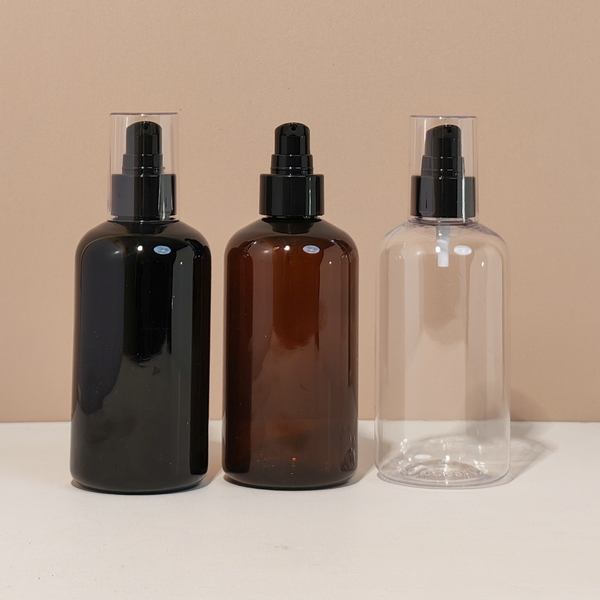 250Ml Short Pet Bottle With Black Treatment Pump
