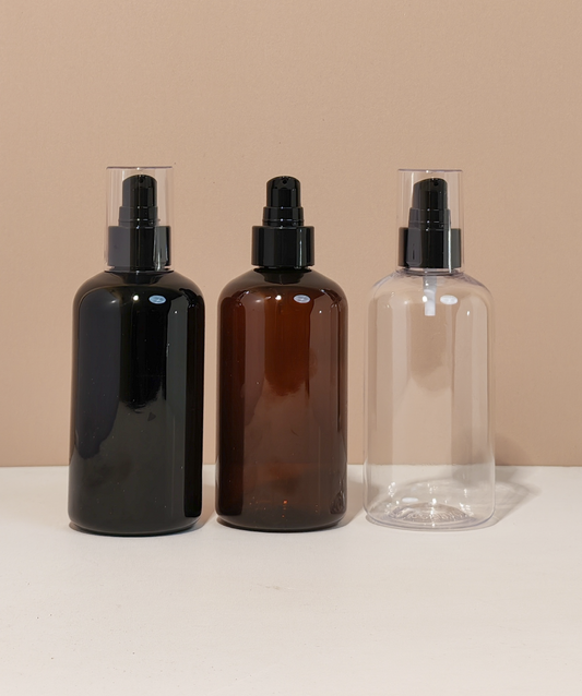 250Ml Short Pet Bottle With Black Treatment Pump