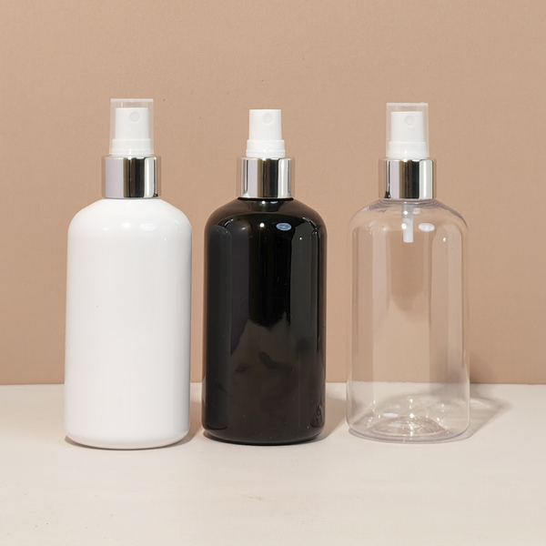 250Ml Short Pet Bottle With Silver Mist Spray